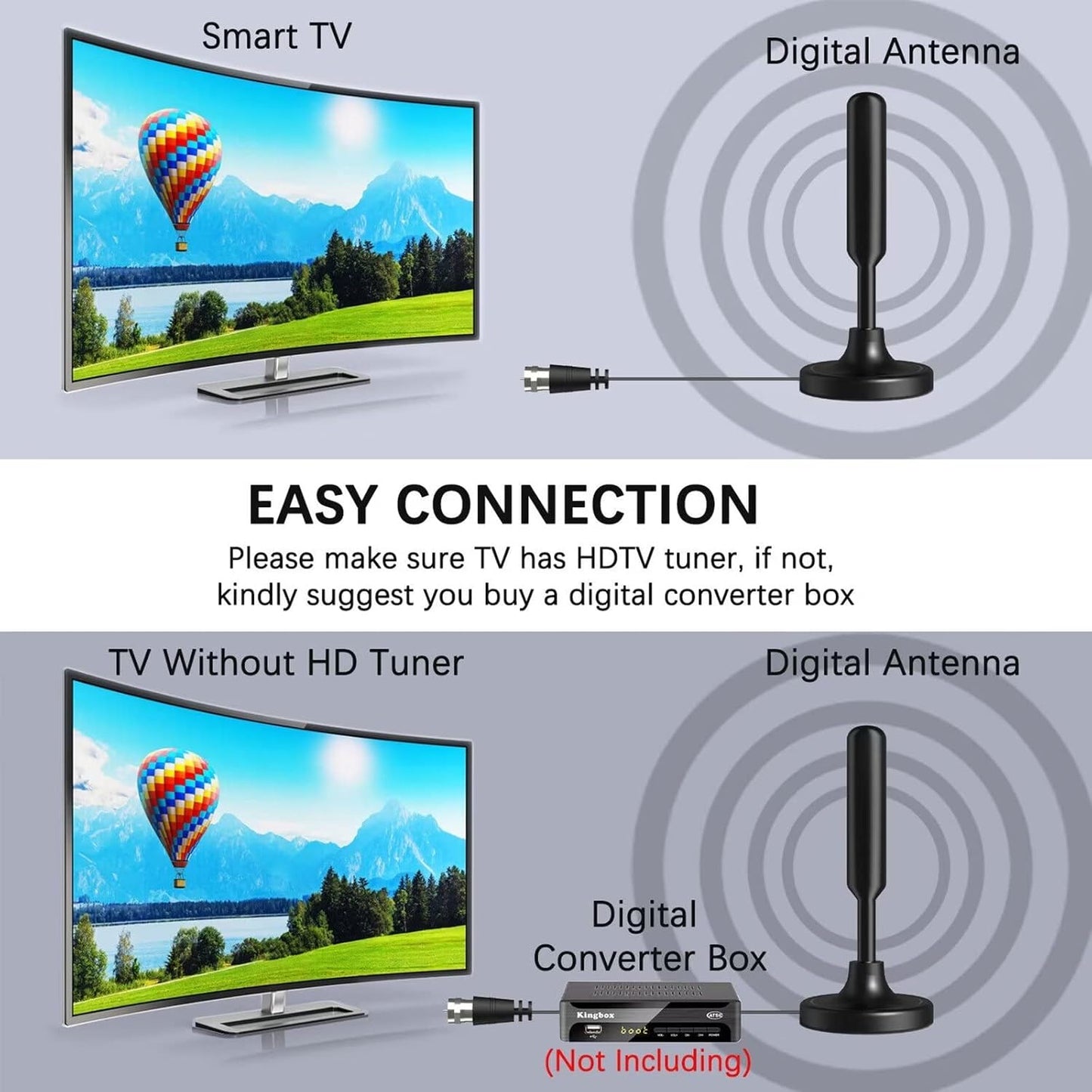 ANTENA TV DIGITAL 2X1 FULL HD DE IMÁN INTERIOR