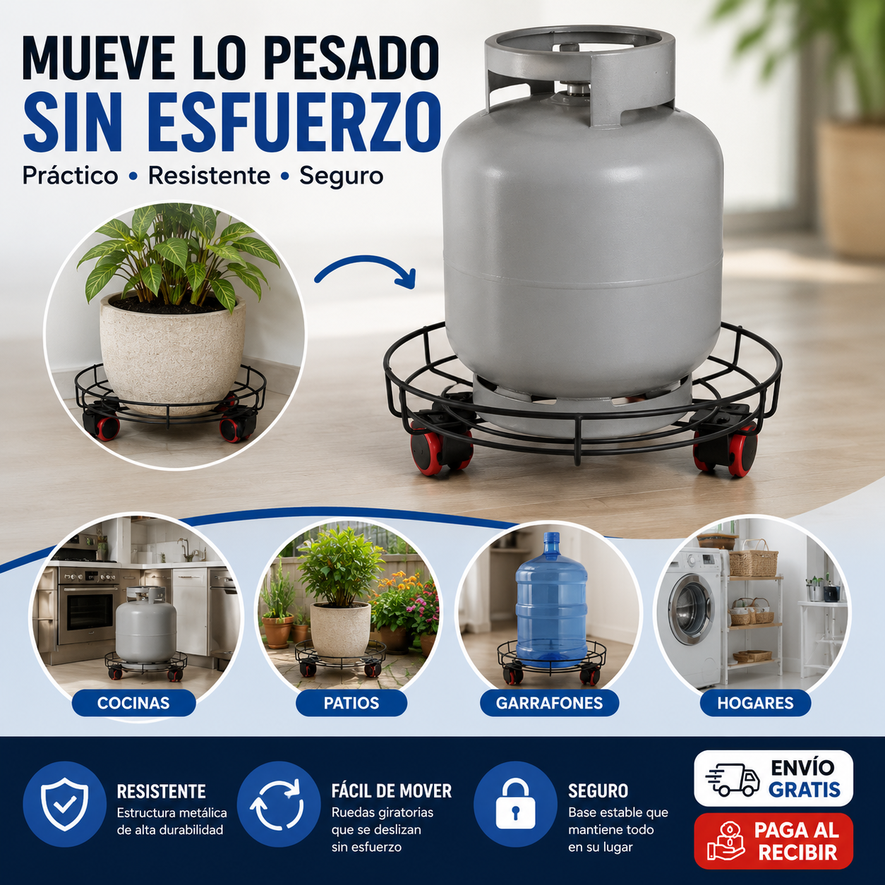 RODAMAX360-SOPORTE METÁLICO ORGANIZADOR CON RUEDAS PARA COCINA-PATIO-OFICINA-HOGAR-BAÑO (MATERIAL REFORZADO)