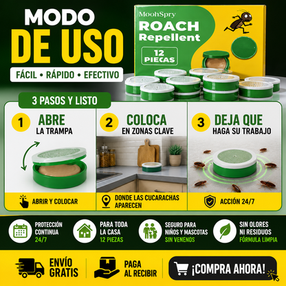 REPELENTE TRAMPA MATA CUCARACHAS EXTERMINALAS DE UNA VEZ!! FORMULA ESPECIAL NO VENENOSA PARA TU FAMILIA NI TUS MASCOTAS
