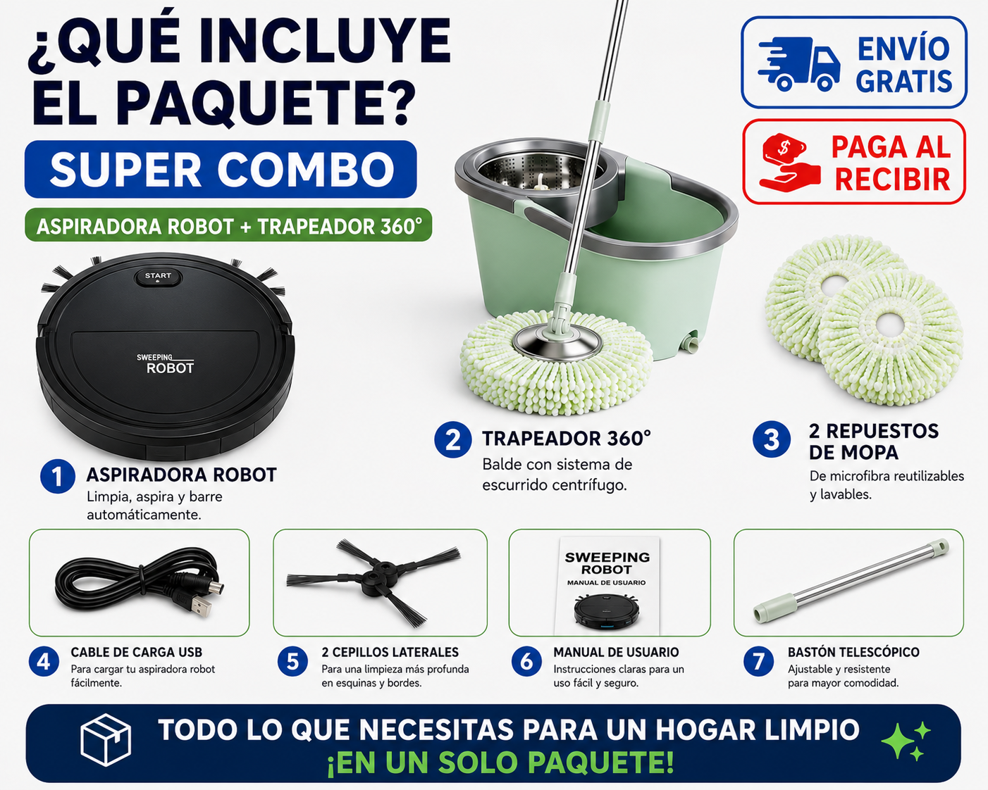 DUOCLEAN - EL COMBO PERFECTO TRAPEADOR 360 + ROBOT ASPIRADORA CON TECNOLOGIA ALEMANA QUE ESTA CAMBIANDO LOS HOGARES