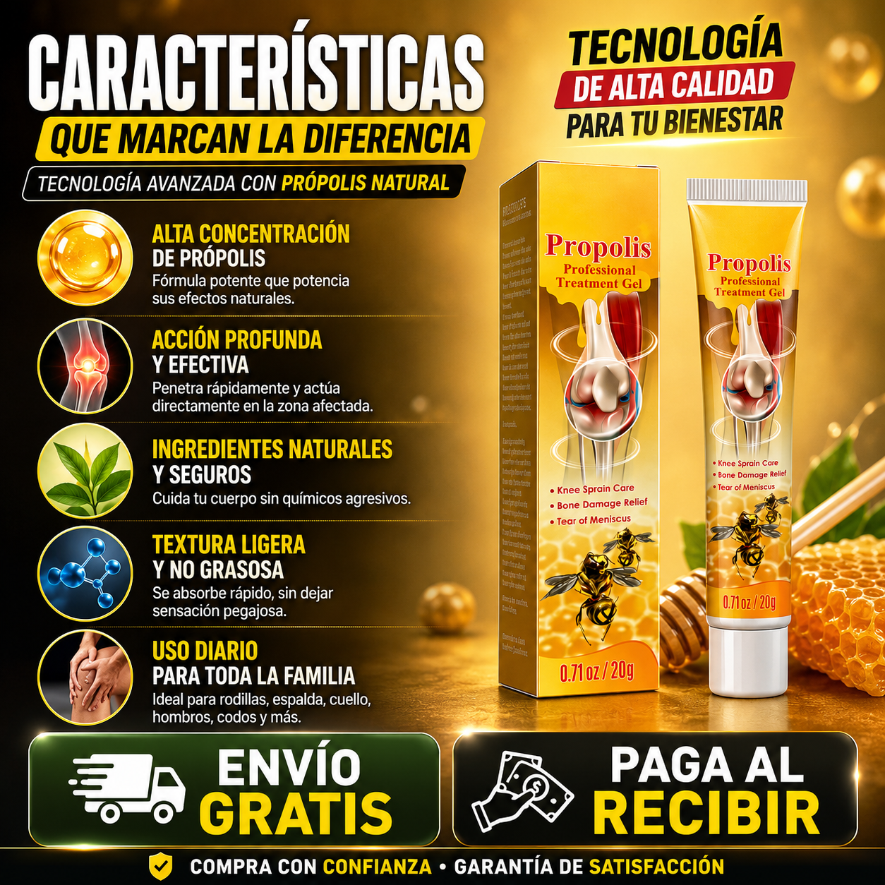 ALIVIA TUS DOLORES CON NUESTRA CREMA DE PROPOLIS AHORA CON UNA FORMULA AVANZADA PAARA TU ALIVIO Y DESCANSO