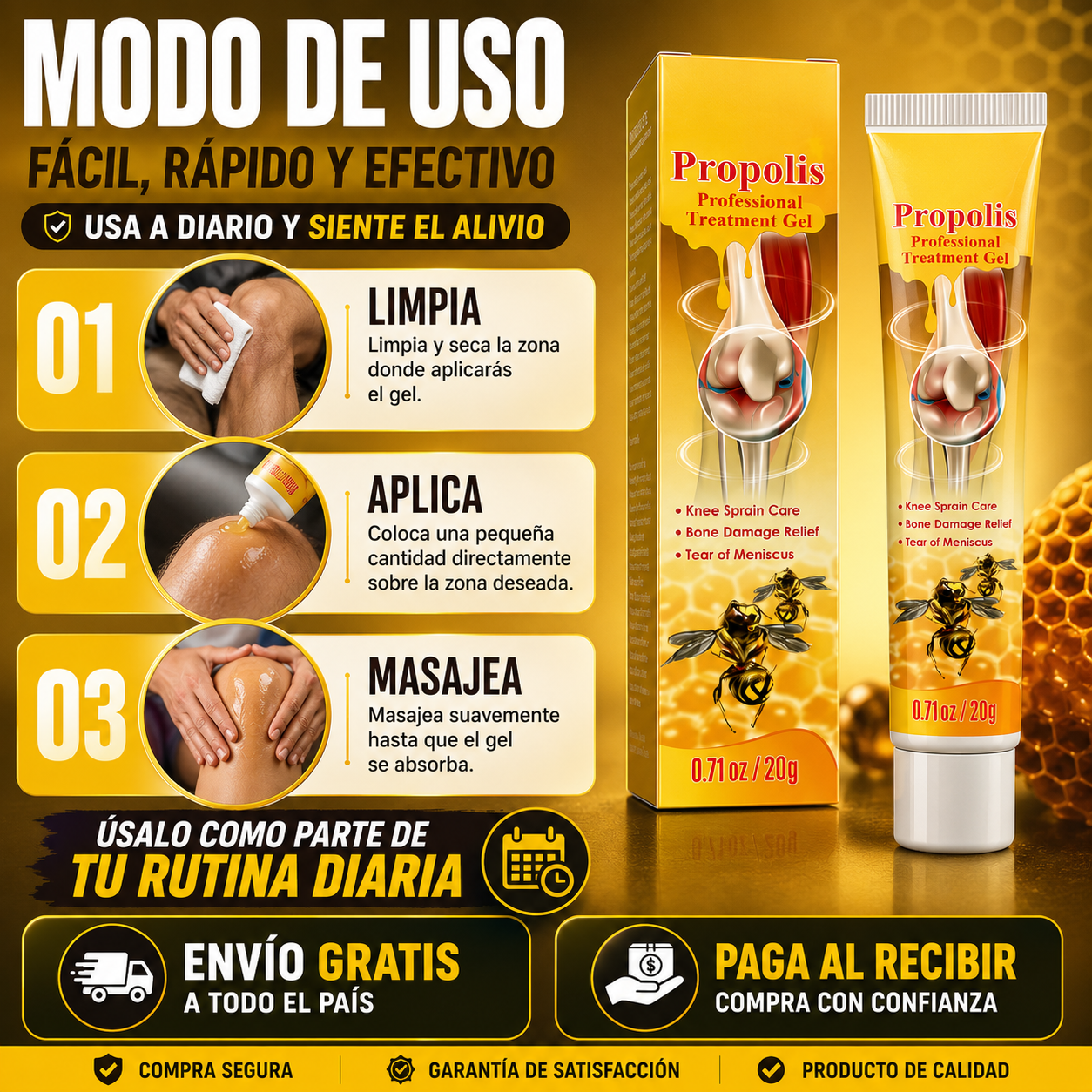 ALIVIA TUS DOLORES CON NUESTRA CREMA DE PROPOLIS AHORA CON UNA FORMULA AVANZADA PAARA TU ALIVIO Y DESCANSO