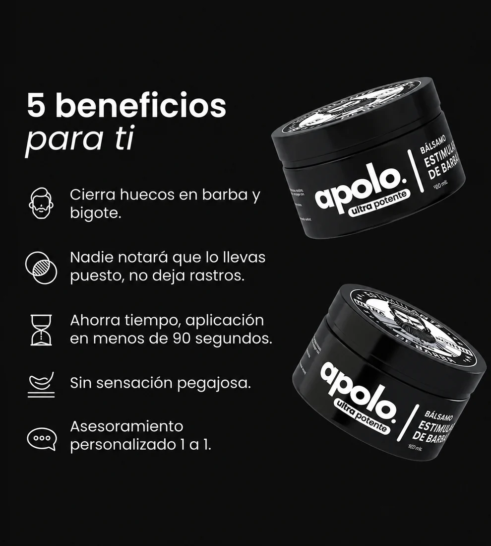 APOLO ORIGINAL ESTIMULANTE DE BARBA AL 20% ACTIVADOR DERMO FOLICULAR