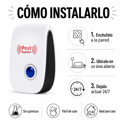 REPELENTE ULTRASONICO 2x1-Pest Reject® | para Insectos y Ratones