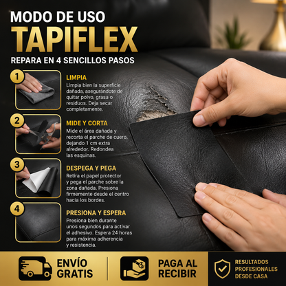 TAPIFLEX-PARCHE DE CUERO AUTOADHESIVO IMPERMEABLE TECNOLOGIA PROFESIONAL