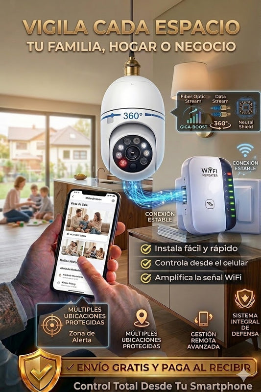 Foco Camara Wifi + Repetidor Wifi